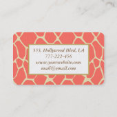 Berufliche, elegante, moderne Giraffe Visitenkarte (Rückseite)