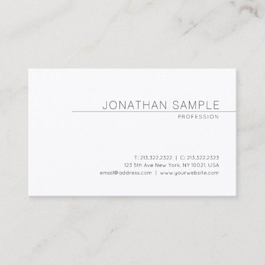 Berufliche elegante moderne glätten den schlichten visitenkarte (Vorderseite)