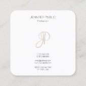 Berufliche Elegante Moderne Mit Monogramm Vorlage Quadratische Visitenkarte (Rückseite)