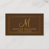 Berufliche Elegante Moderne Monogram Gold & White Visitenkarte (Vorderseite)