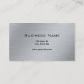Berufliche elegante moderne silberne visitenkarte (Rückseite)