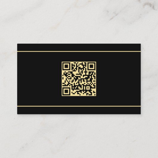 Berufliche Elegante Moderne Vorlage Schwarz & Gold Visitenkarte (Rückseite)