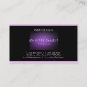 Berufliche, elegante Monogram Black Lila Modern Visitenkarte (Rückseite)