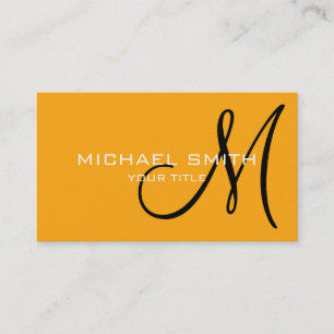 Berufliche elegante Monogramm-Schlichte Mandarine Visitenkarte
