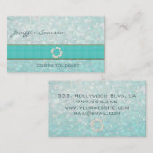 Berufliche elegante Perlenglanz-Kleeblatt Visitenkarte (Vorne/Hinten)