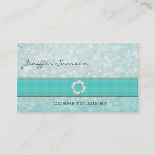 Berufliche elegante Perlenglanz-Kleeblatt Visitenkarte (Vorderseite)