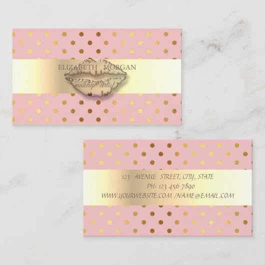 Berufliche elegante Polka-Punkte, Streifen Visitenkarte (Vorne/Hinten)