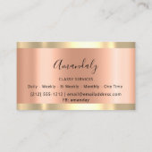 Berufliche elegante Rose Gold CONSULTING Blogger Visitenkarte (Rückseite)