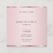 Berufliche, elegante Rose Gold-Farbvorlage Quadratische Visitenkarte (Rückseite)