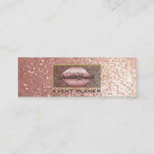Berufliche elegante Rosegold Glitterlips Mini Visitenkarte