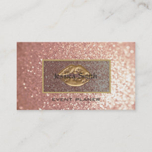 Berufliche elegante Rosegold Glitterlips Visitenkarte