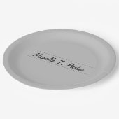 Berufliche elegante schlicht-minimalistische Kalli Pappteller (Schrägansicht)