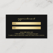 Berufliche elegante Schwarz-Gold-Ernennung Terminkarte (Rückseite)