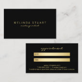 Berufliche elegante Schwarz-Gold-Ernennung Terminkarte (Vorne/Hinten)