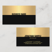 Berufliche elegante Schwarz-Gold-Vorlage Visitenkarte (Vorne/Hinten)