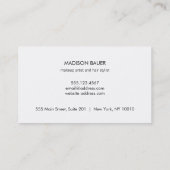 Berufliche, elegante Schwarz-Weiß-Grenze Visitenkarte (Rückseite)