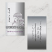 Berufliche, elegante silberne Silhouette Visitenkarte (Vorne/Hinten)