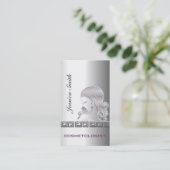 Berufliche, elegante silberne Silhouette Visitenkarte (Stehend Vorderseite)