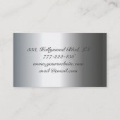 Berufliche, elegante silberne Silhouette Visitenkarte (Rückseite)