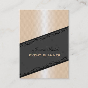 Berufliche, elegante Streifen runden Champagner-Pu Visitenkarte