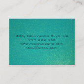 Berufliche elegante türkisfarbene Aqua-Glitterie Visitenkarte (Rückseite)