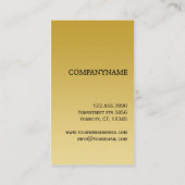 Berufliche elegante Visitenkarte Schwarz und Gold (Rückseite)