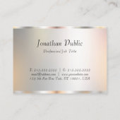 Berufliche Elegante Vorlage Modernes Script Silver Visitenkarte (Rückseite)