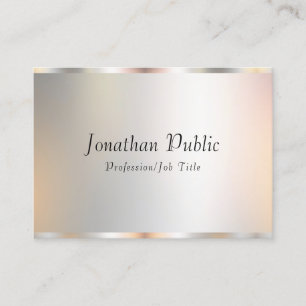 Berufliche Elegante Vorlage Modernes Script Silver Visitenkarte