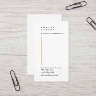 Berufliche elegante weiße minimalistisch bedruckt visitenkarte