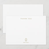 Berufliche elegante White Monogram Danke Ca (Vorne/Hinten)