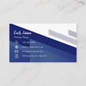 Berufliche Eleganz in der Blue Business Card Visitenkarte (Rückseite)