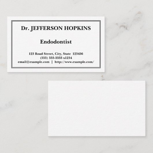 Berufliche Endodontist-Geschäfts-Karte Visitenkarte (Vorne/Hinten)