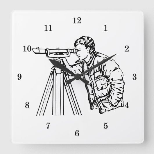 Berufliche Erhebung Quadratische Wanduhr (Vorderseite)