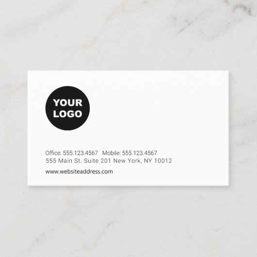 Berufliche Erinnerung für die Benennung von Logos Visitenkarte (Vorderseite)