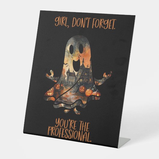 Berufliche Erinnerung Spaß Halloween Ghost Sockelschild (Vorderseite)