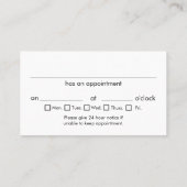 Berufliche Ernennung Visitenkarte (Rückseite)