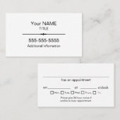 Berufliche Ernennung Visitenkarte (Vorne/Hinten)