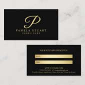 Berufliche Ernennung von Gold und Schwarz Terminkarte (Vorne/Hinten)