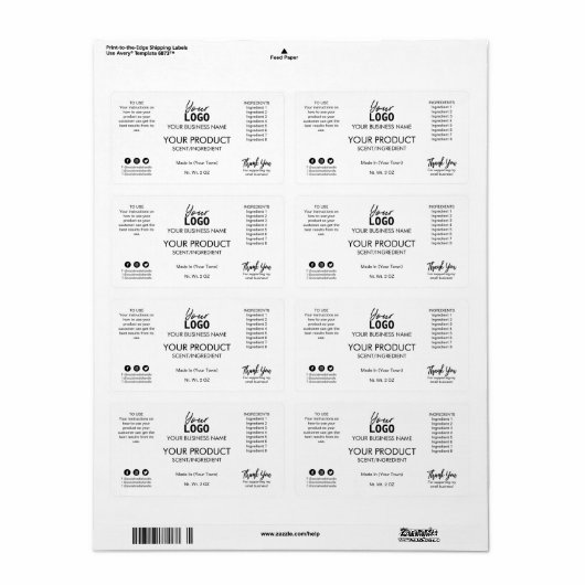 Berufliche Etiketten mit weißem Produkt (Vorne)