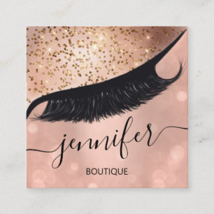 Berufliche Eyelash Extension Makeup Artist Skinn Quadratische Visitenkarte