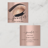 Berufliche Eyelash Extension Makeup Artist Vips Quadratische Visitenkarte (Vorne/Hinten)