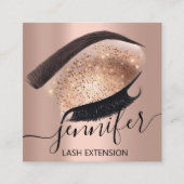 Berufliche Eyelash Extension Makeup Artist Vips Quadratische Visitenkarte (Vorderseite)