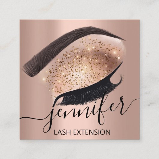 Berufliche Eyelash Extension Makeup Artist Vips Quadratische Visitenkarte (Vorderseite)