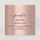 Berufliche Eyelash Extension Makeup Artist Vips Quadratische Visitenkarte (Rückseite)