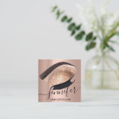 Berufliche Eyelash Extension Makeup Artist Vips Quadratische Visitenkarte (Stehend Vorderseite)