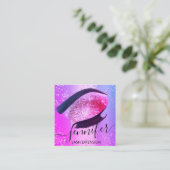 Berufliche Eyelash Extension Makeup Hot Pink Quadratische Visitenkarte (Stehend Vorderseite)