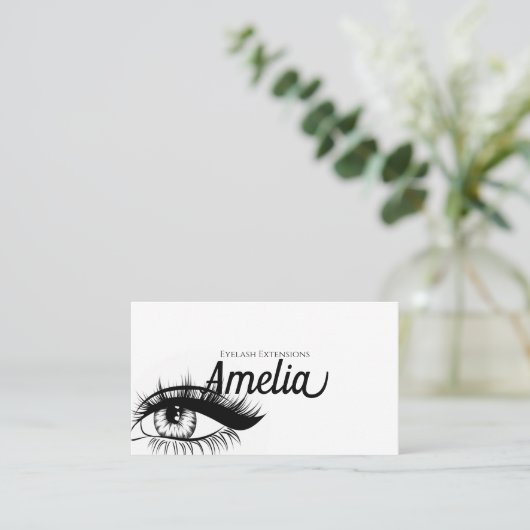 Berufliche Eyelash-Extensions & Mikroblading Visitenkarte (Stehend Vorderseite)