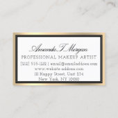 Berufliche Eyelash Haarverlängerung Brows Gold Lux Visitenkarte (Rückseite)