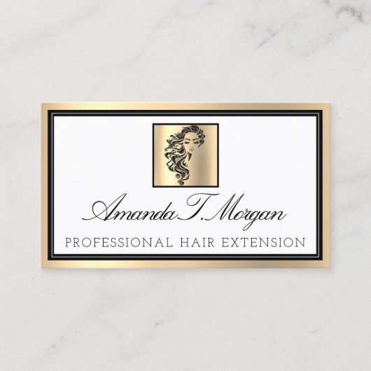Berufliche Eyelash Haarverlängerung Brows Gold Lux Visitenkarte (Vorderseite)
