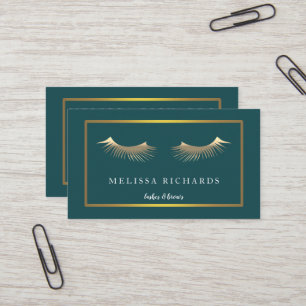 Berufliche Eyelashes Makeup Artist Black Visitenkarte